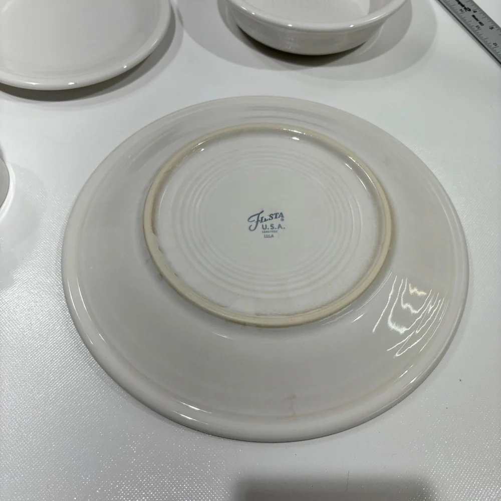 Fiesta Ware White Place Table Setting Coffee Mug Bowl Plate Dinner NWB